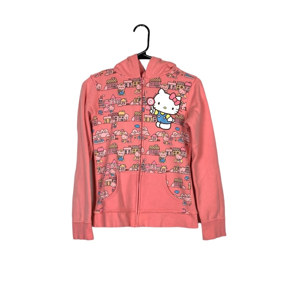 Hello kitty full zip hooded jacket size small y2k